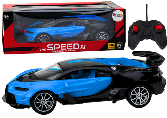 Carro Desportivo RC 1:16 Azul e Preto