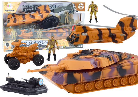 Conjunto militar tanque helicóptero paraquedistas som