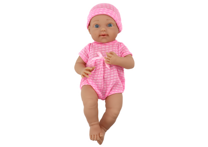 Boneca bebé roupa rosa chapéu chupeta manta
