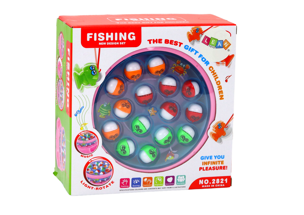Jogo de pesca com canas luzes e sons rosa