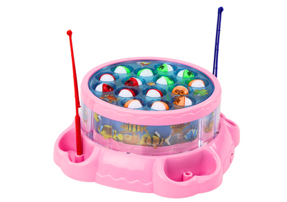Jogo de pesca com canas luzes e sons rosa