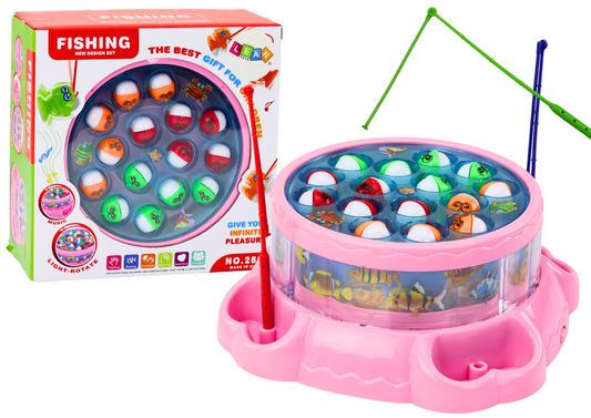 Jogo de pesca com canas luzes e sons rosa