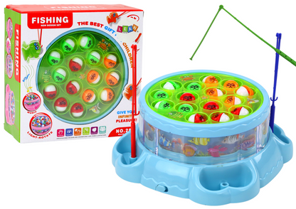 Jogo de pesca com canas luzes e sons azul