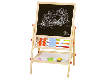 Quadro de desenho educativo em madeira 2 em 1 dupla face