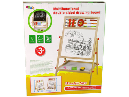 Quadro de desenho educativo em madeira 2 em 1 dupla face