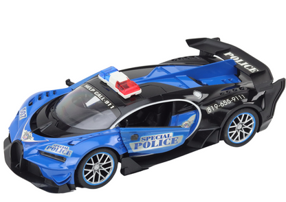 Carro polícia RC escala 1:12 azul