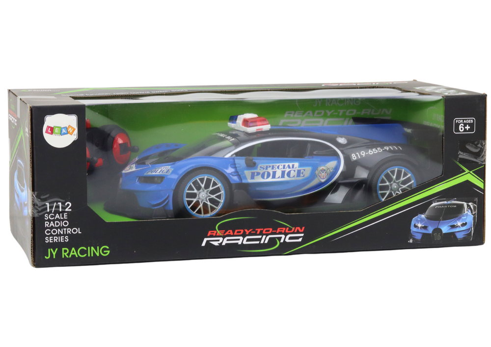 Carro polícia RC escala 1:12 azul