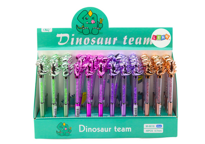 Caneta dinossauro com diamantes tinta azul 0,7mm mix (1 unidade, sortido)