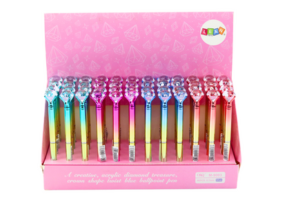 Caneta dourada brilhante tinta azul 0,7mm mix (1 unidade, sortido)