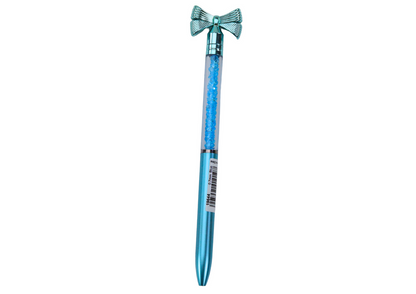 Caneta com laço e diamantes tinta azul 0,7mm mix (1 unidade, sortido)