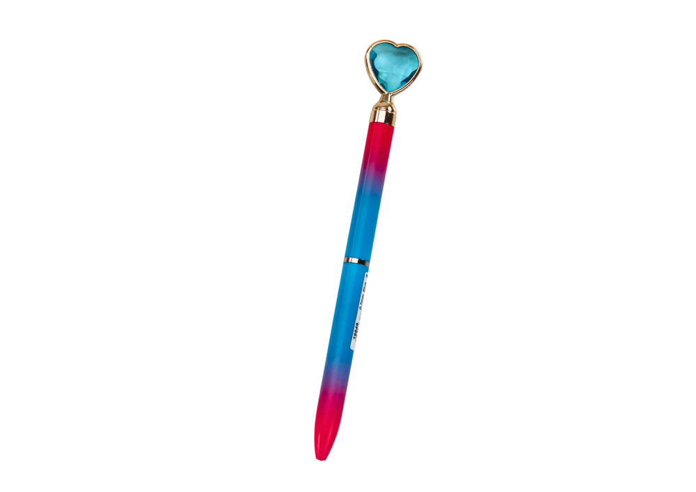 Caneta Diamante Coração Degradé Tinta Azul 0,7mm (1 unidade, sortido)