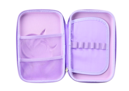 Estojo unicórnio grande 3D roxo 23x15x5cm