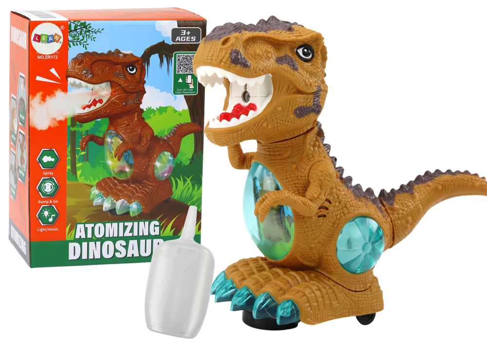 Dinossauro dançante com sensor de obstáculos luz e som amarelo