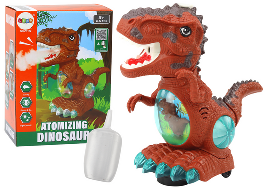 Dinossauro dançante com sensor de obstáculos luz e som castanho