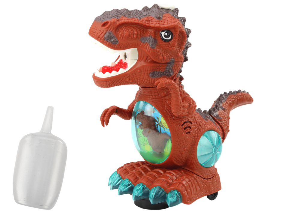 Dinossauro dançante com sensor de obstáculos luz e som castanho