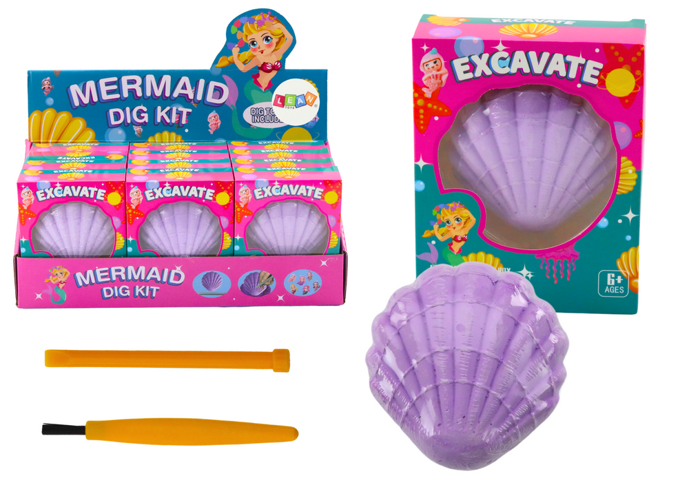 Conjunto arqueológico sereia em concha com cinzel e escova (1 unidade, sortido)