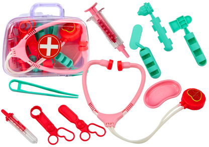 Kit primeiros socorros infantil mala médica rosa