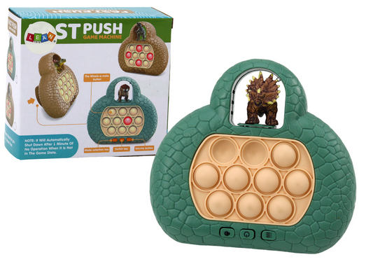 Consola arcade Pop-It dinossauro 4 modos verde