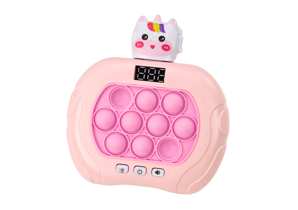 Jogo Pop-It whac-a-mole unicórnio luz e som rosa