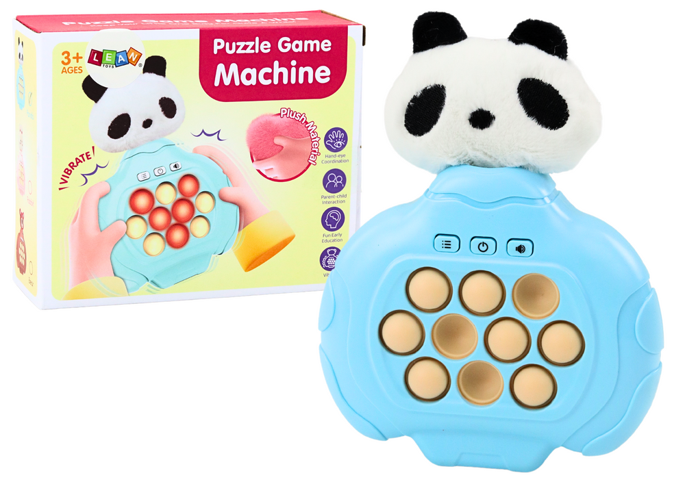 Consola Pop-It panda sensorial vibração azul