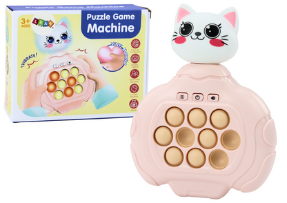 Consola Pop-It gato sensorial vibração rosa