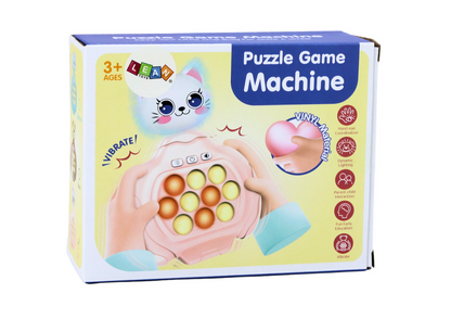 Consola Pop-It gato sensorial vibração rosa