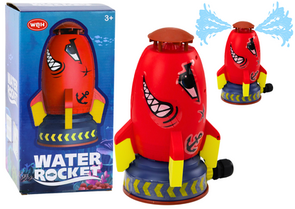Lançador foguetes água tubarão vermelho