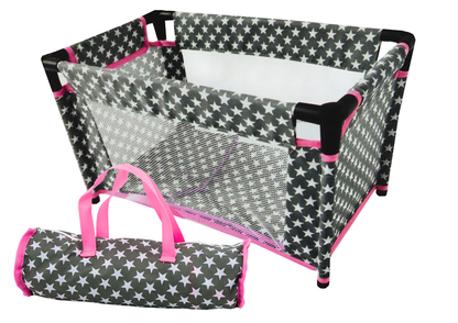 Cama boneca Alice cinza rosa
