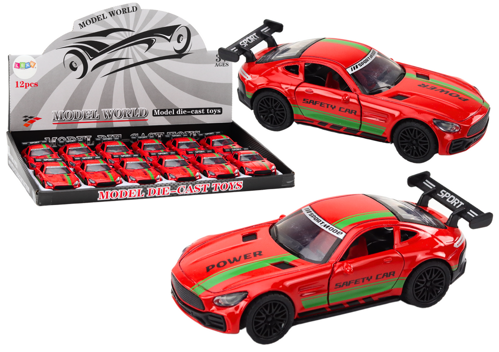 Carro desportivo 1:32 metal com spoiler vermelho e som (1 unidade, sortido)