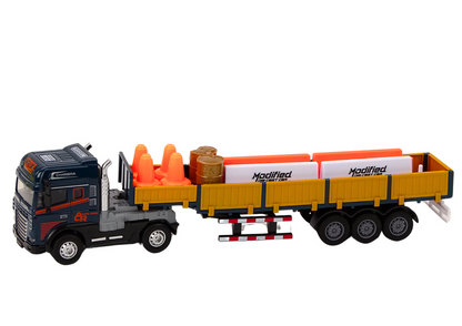 Camião com reboque TIR 1:24 acessórios luzes e sons azul (1 unidade, sortido)