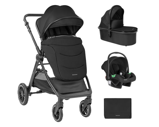 Carrinho de bebé Ava 3 em 1 com alcofa, preto