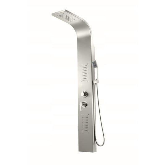Painel de duche com hidromassagem em aço inox