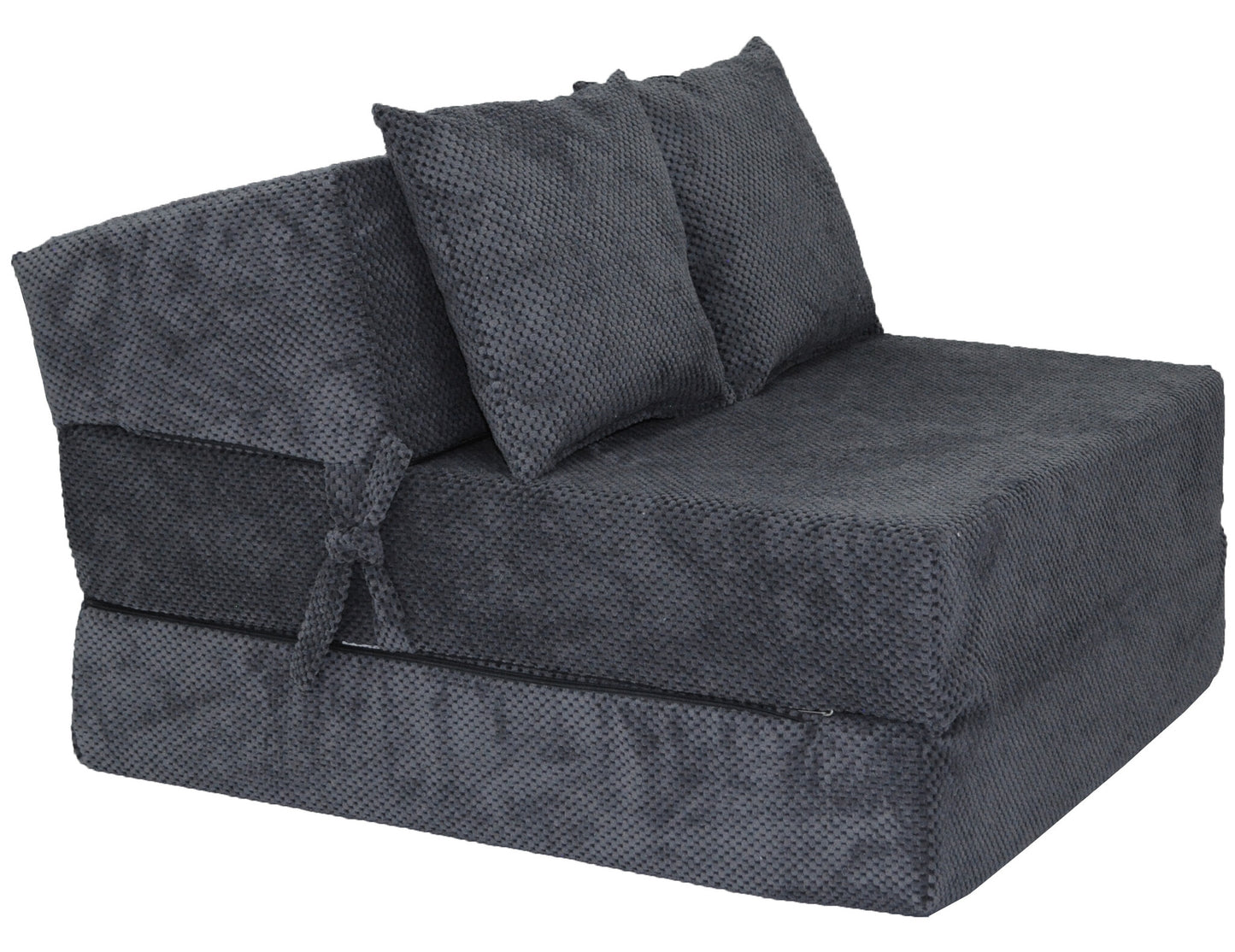 Colchão dobrável 200x70x15 cm veludo padrão antracite