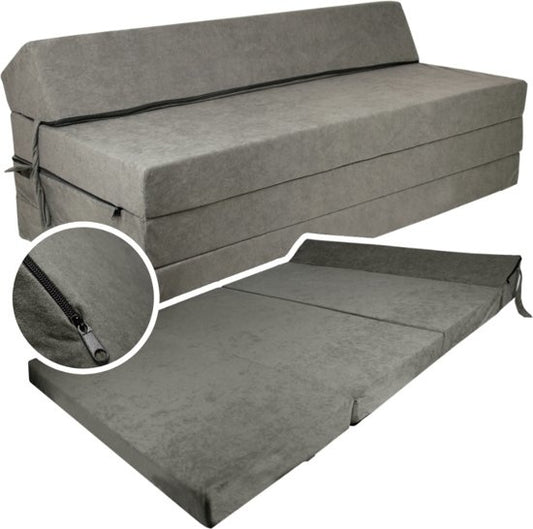 Cama dobrável de hóspedes 200x120x10 cm cinzenta