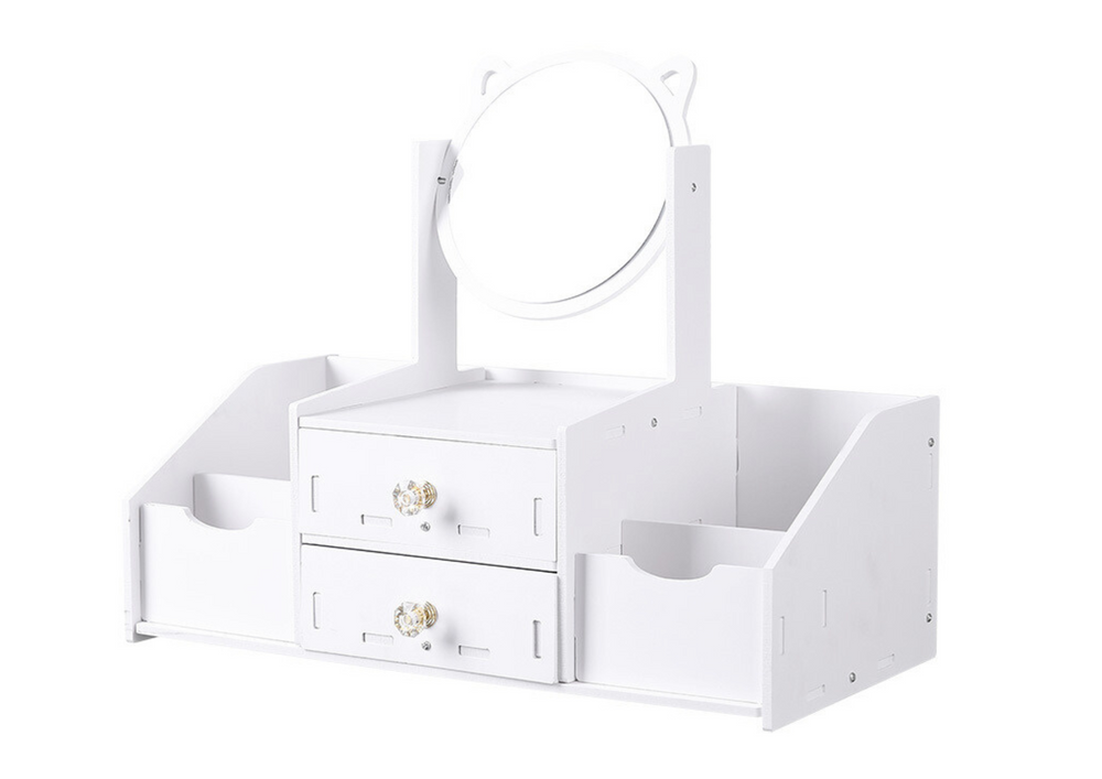 Toucador infantil com espelho gavetas madeira branco