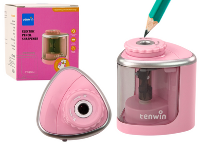 Afiador elétrico rosa para lápis 6-8 mm
