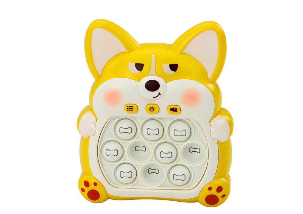 Consola arcade Pop-It raposa 7 modos amarelo