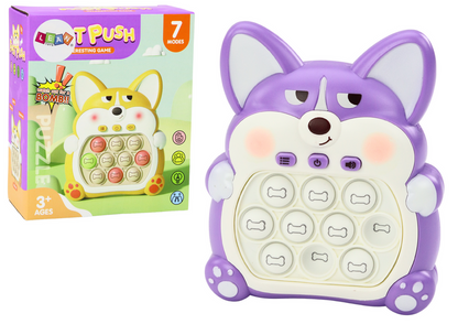 Consola arcade Pop-It raposa 7 modos roxo