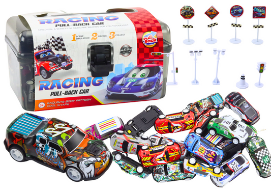 Conjunto carros mola mala com sinais 25 peças