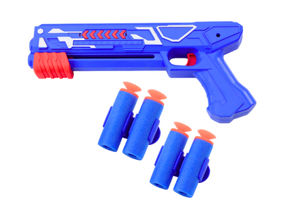 Pistola dardos 2 em 1 lançador avião azul