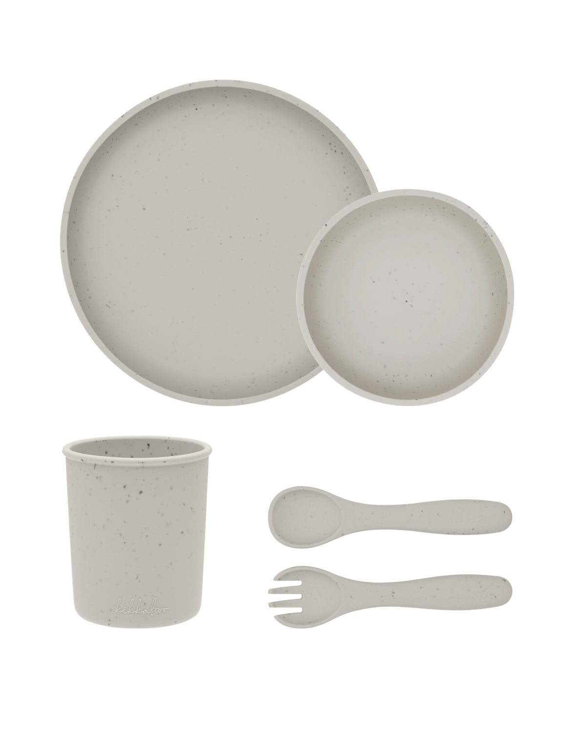 Conjunto talheres com 5 peças Sand de silicone platina