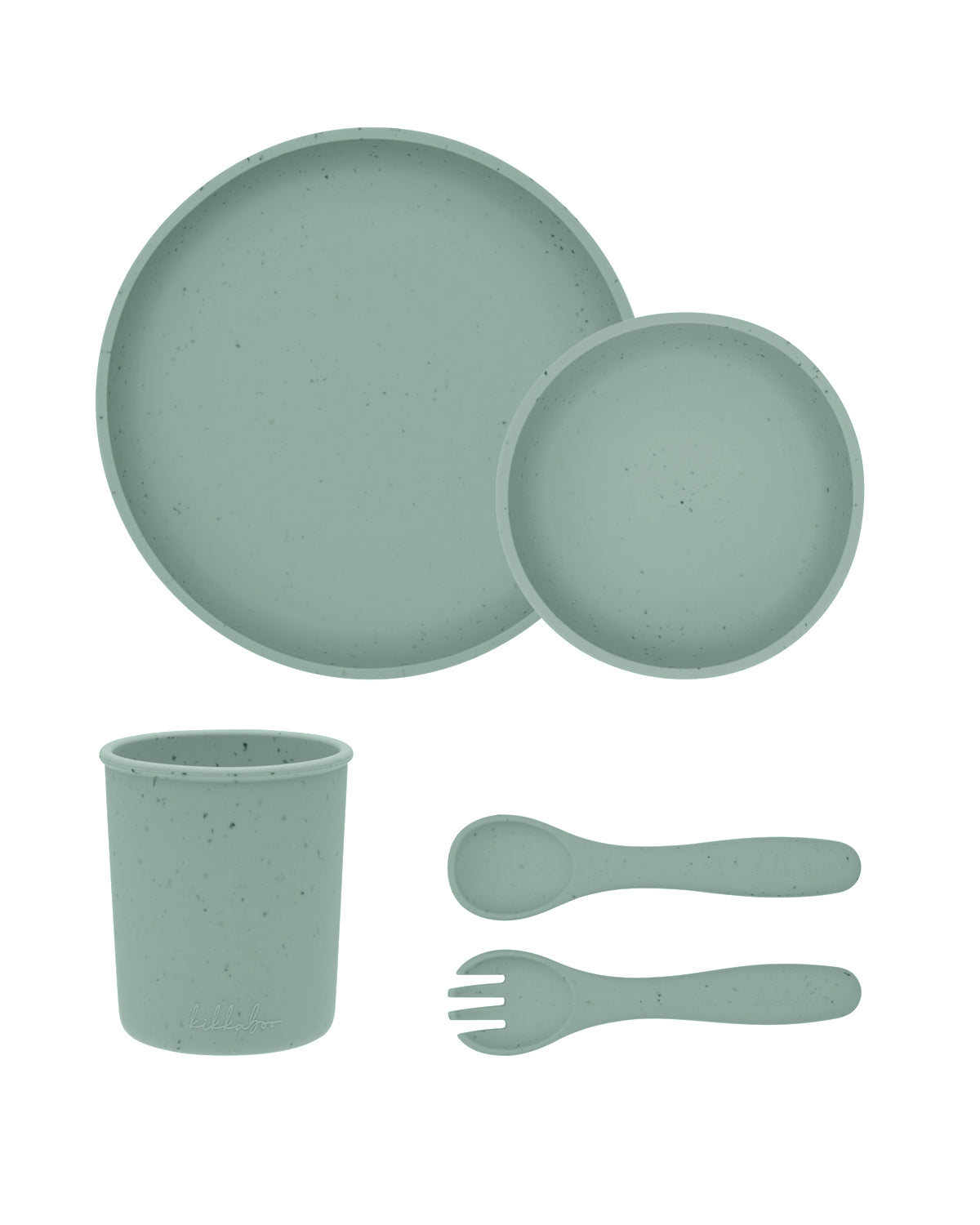 Serviço de louça Platinum Silicone Sage de 5 peças Kikkaboo