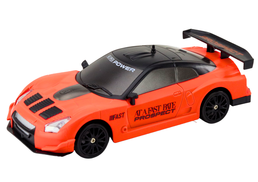 Carro RC 1:24 laranja rodas intercambiáveis