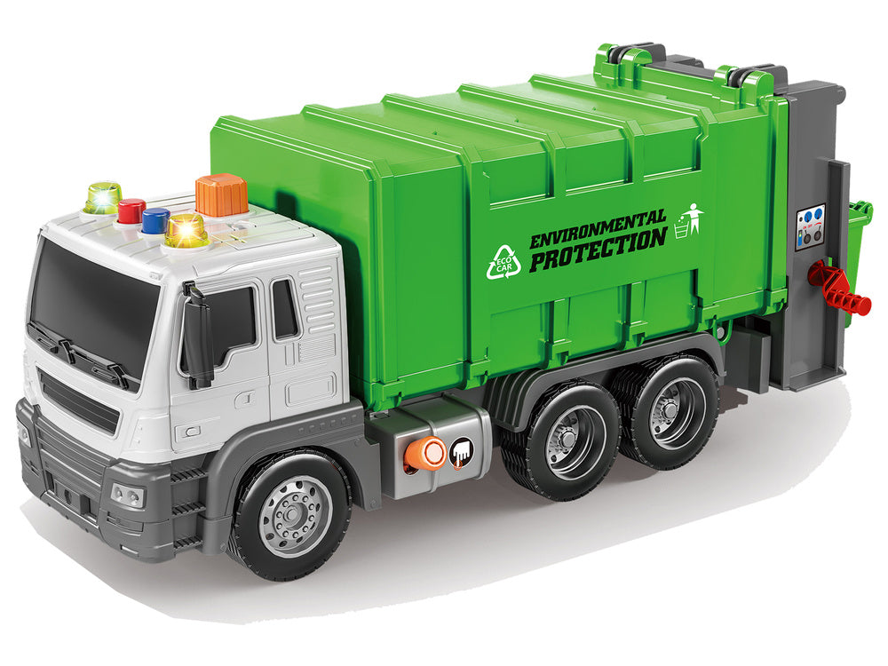 Camião lixo fricção 1:16 verde efeitos sonoros