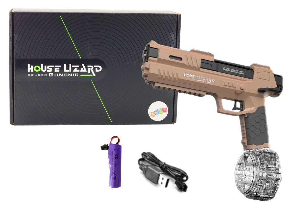 Pistola água automática castanha transparente