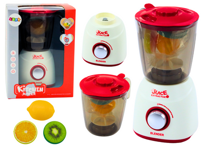 Liquidificador infantil rotativo luz som frutas 3 peças