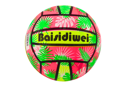Bola borracha folhas rosa 24cm