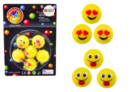 Conjunto 6 bolas emoji amarelas