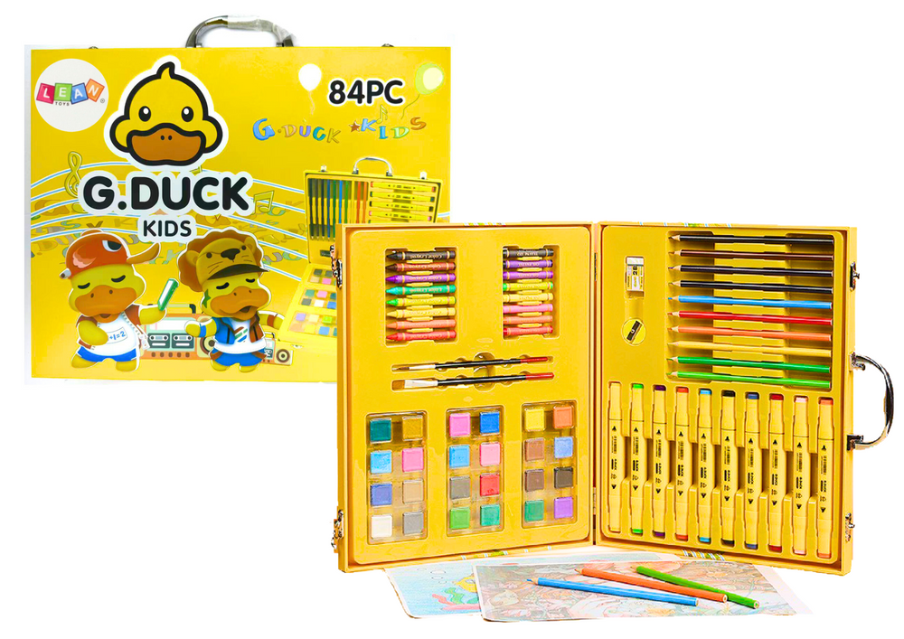 Conjunto arte mala pato amarelo 84 peças
