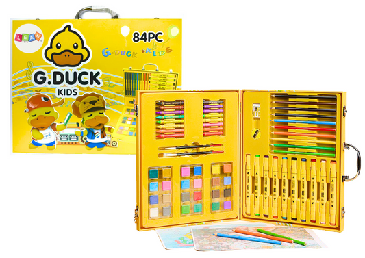 Conjunto arte mala pato amarelo 84 peças